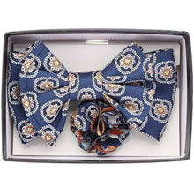 Load image into Gallery viewer, Vittorio Farina XL Bow Tie, Pocket Square &amp; Flower Lapel Pin
