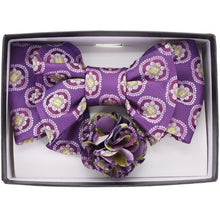 Load image into Gallery viewer, Vittorio Farina XL Bow Tie, Pocket Square &amp; Flower Lapel Pin
