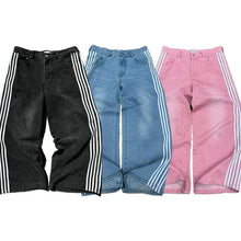 Load image into Gallery viewer, Y2K Baggy Jeans Harajuku vintage Striped Embroidered high quality Sweatpants men women Hip Hop Casual wide leg jeans streetwear
