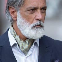 Load image into Gallery viewer, Condotti - Silk Ascot Cravat Tie - Yellow and Blue
