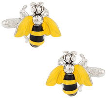 Load image into Gallery viewer, Yellow Jacket Bee Cufflinks
