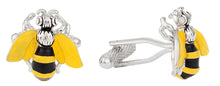 Load image into Gallery viewer, Yellow Jacket Bee Cufflinks
