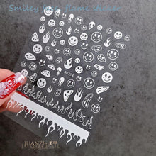 Load image into Gallery viewer, Yellow Smiles Sun Moon Clouds 3D Nail Stickers For Halloween Theme Slider Decals Nail Art Decorations Design  3D Self-Adhesive Nail Decorations Accessories Women Girls Manicure Decorations Nail Art Supplies Water Transfer Decals
