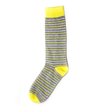 Load image into Gallery viewer, Yellow and Grey Striped Socks
