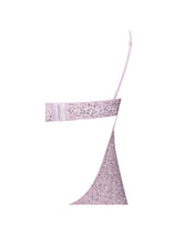 Load image into Gallery viewer, Wallie Pink Rhinestone Embellished Mesh Backless Gown
