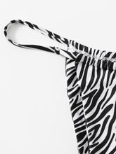 Load image into Gallery viewer, Zebra Print Push Up Bikini New Arrival Padded Bra Low Waist Swimsuit Female Swimwear Women Women's Ruffle Triangle Bikini Frill Printed String Tie Side Two Piece Set Swimsuit
