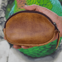 Load image into Gallery viewer, Handmade Leather Coin Purse - Compact &amp; Durable Zipper Pouch
