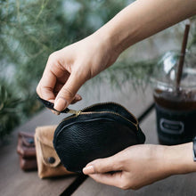 Load image into Gallery viewer, Handmade Leather Coin Purse - Compact &amp; Durable Zipper Pouch
