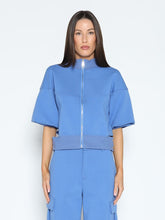 Load image into Gallery viewer, Zip-Up Split Side Puff Sleeve Jacket
