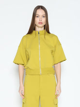 Load image into Gallery viewer, Zip-Up Split Side Puff Sleeve Jacket
