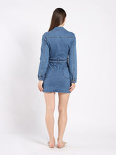 Load image into Gallery viewer, Zippered Denim Shirt Dress
