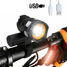 Load image into Gallery viewer, Zoomable LED Bicycle Light Bike Front Lamp Headlight With USB Rechargeable Built-In Battery Bike Light Set USB Rechargeable Powerful LED Bicycle Headlight And Tail Light Combo
