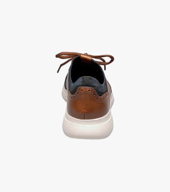 Stacy Adams MOXLEY Cognac with Navy Knit Lace Up Sneaker