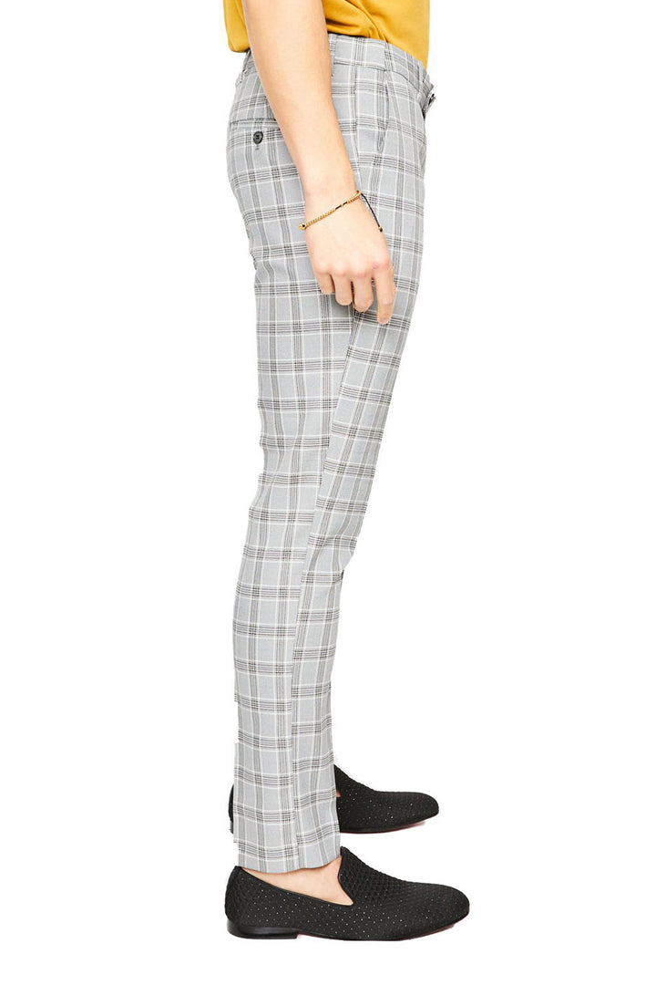 Barabas CP28 MAX CHECK Black/White Checkered Slim Fit Dress Pant