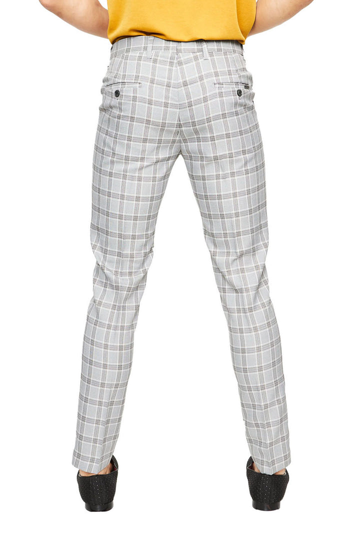 Barabas CP28 MAX CHECK Black/White Checkered Slim Fit Dress Pant