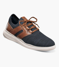 Load image into Gallery viewer, Stacy Adams MOXLEY Cognac with Navy Knit Lace Up Sneaker
