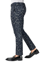 Load image into Gallery viewer, Barabas CP128 NATURAL DIAMONDS Navy Diamond Design Slim Fit Dress Pant
