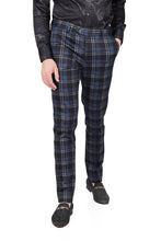 Load image into Gallery viewer, Barabas CP154 PANTSELLA Black and Navy Checkered Slim Fit Dress Pant
