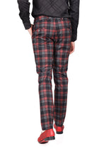 Load image into Gallery viewer, Barabas CP155 FOREST SPICE Black and Red Checkered Slim Fit Dress Pant
