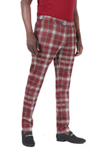 Load image into Gallery viewer, Barabas CP181 SHEPHERD’S CHECK Wine and Grey Checkered Slim Fit Dress Pant
