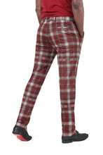Load image into Gallery viewer, Barabas CP181 SHEPHERD’S CHECK Wine and Grey Checkered Slim Fit Dress Pant
