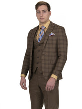 Load image into Gallery viewer, Steven Land | Elite Mixed Pattern 3 Piece Suit | Brown HERMESSL7764342L
