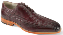 Load image into Gallery viewer, Giovanni Milford Burgundy Croc-print Leather Hand Made Oxford Men's Dress Shoes
