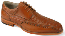 Load image into Gallery viewer, Giovanni Milford Tan Croc-print Leather Hand Made Oxford Men&#39;s Dress Shoes
