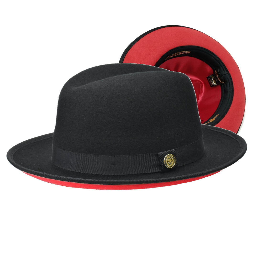 Bruno Capelo Princeton Fedora Two-Tone 100% Australian Wool Dress Fedora Hat