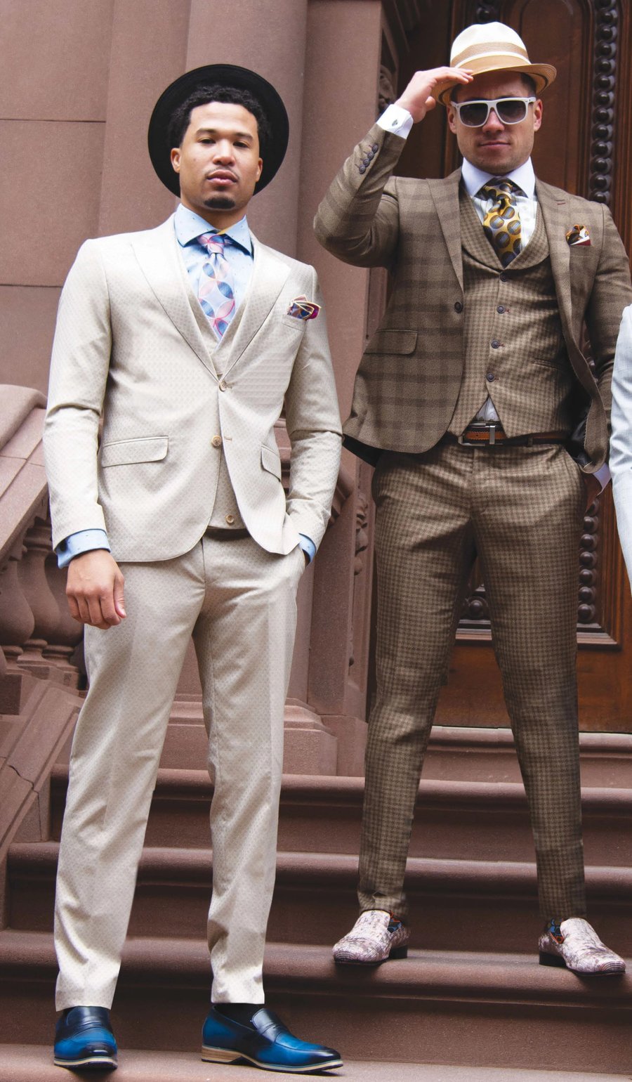Steven Land | Elite Mixed Pattern 3 Piece Suit | Brown HERMESSL7764342L