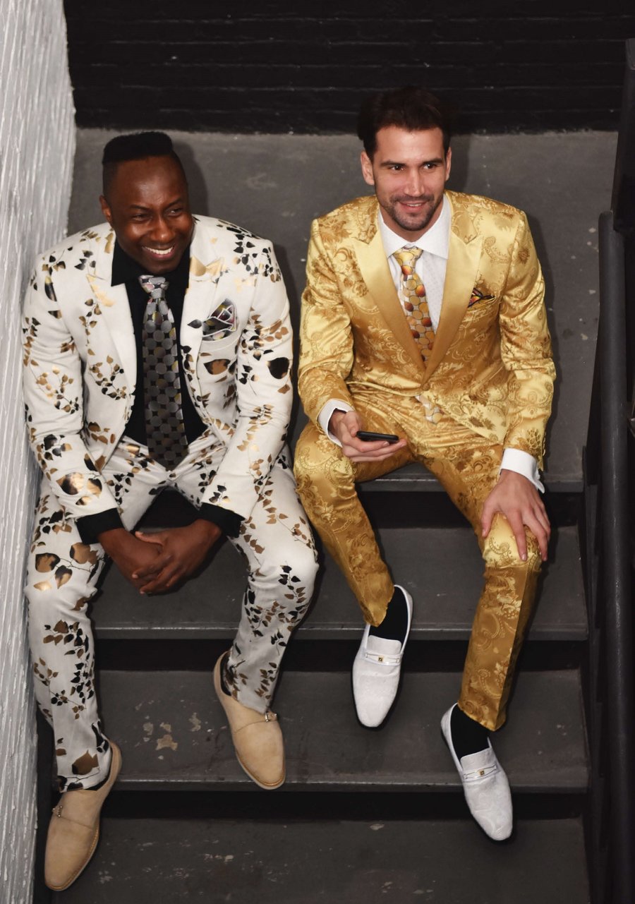 Steven Land | Dante | Italian Baroque Gold Formal Party Slim Tuxedo
