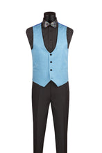 Load image into Gallery viewer, Vinci TVSJ-1 Light Blue Jacquard Fabric 3-Piece Slim Fit Tuxedo Suit
