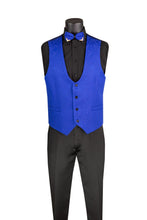 Load image into Gallery viewer, Vinci TVSJ-1 Royal Blue Jacquard Fabric 3-Piece Slim Fit Tuxedo Suit
