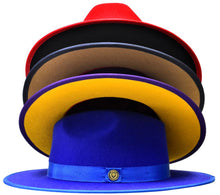 Load image into Gallery viewer, Bruno Capelo The Monarch 2-Tone 100% Australian Wool Men&#39;s Big Brim Fedora Dress Hats
