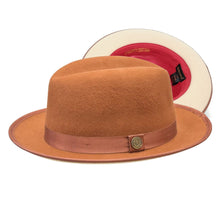 Load image into Gallery viewer, Bruno Capelo Princeton Fedora Two-Tone 100% Australian Wool Dress Fedora Hat
