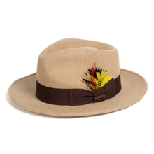 Load image into Gallery viewer, Ferrecci Crushable Beige Melange 100% Australian Wool Fedora Hat
