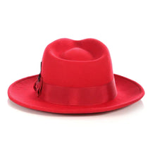 Load image into Gallery viewer, Ferrecci Crushable Red 100% Australian Wool Fedora Hat
