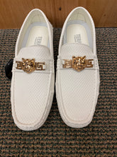 Load image into Gallery viewer, Terroni Italian Design White w/Big Gold Lion Head Buckle Mens Slip-on Dress Shoe
