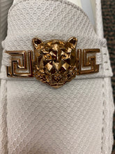 Load image into Gallery viewer, Terroni Italian Design White w/Big Gold Lion Head Buckle Mens Slip-on Dress Shoe
