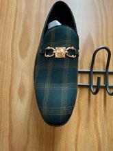 Load image into Gallery viewer, Successos by Phita Green Plaid Slip-on Dress Shoes
