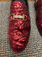 Load image into Gallery viewer, Successos Burgundy Sequins Men’s Red Bottom Dress Shoes Sizes 7-15
