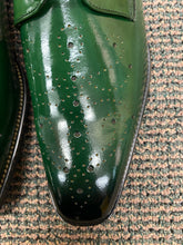 Load image into Gallery viewer, Giovanni Joel Green Leather Hand-made Lace-up Dress Shoes

