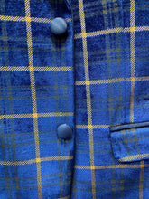 Load image into Gallery viewer, Cielo Royal Blue/Gold Checkered Blazer/sport jacket
