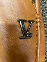 Load image into Gallery viewer, Terroni Italian Design Brown Slip-on Smoking Mens Dress/Driver Shoe w/ LV Buckle
