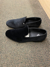 Load image into Gallery viewer, Royal Shoes Black Paisley Slip-on Men’s Smoking Slippers Red Bottom Dress Shoes Sizes 8-13
