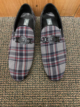 Load image into Gallery viewer, Successos Black/White/Red Plaid red bottom slip-on dress shoes sizes 7-15
