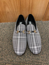 Load image into Gallery viewer, Successos Black/White Plaid red bottom slip-on dress shoes sizes 7-15
