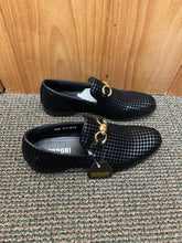 Load image into Gallery viewer, Terroni Italian Design Black Diamond checkerboard suede feel Men’s Slip-on Dress Shoes

