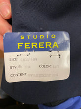 Load image into Gallery viewer, Studio Ferera Modern Fit Navy 3-Piece Suit 46S
