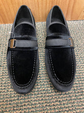 Load image into Gallery viewer, Terroni Italian Design Black Suede-like Smoking Slip-on Men’s Dress Shoes
